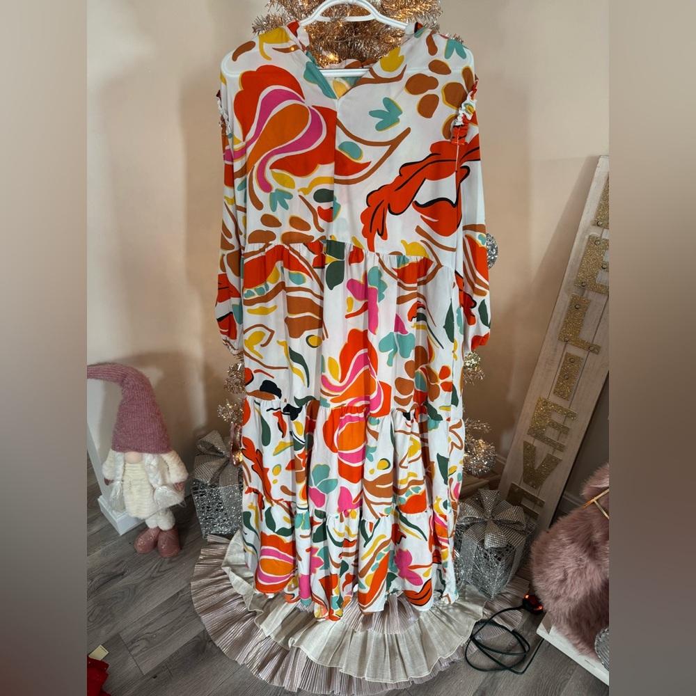 Colorful Abstract Print Women's Dress